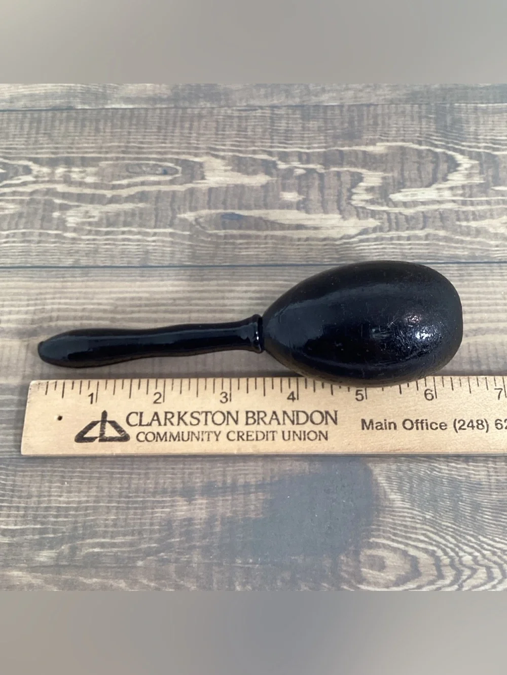Pair Vintage Black Wood Egg Shaped Sock Darner, Wooden Sewing Tool